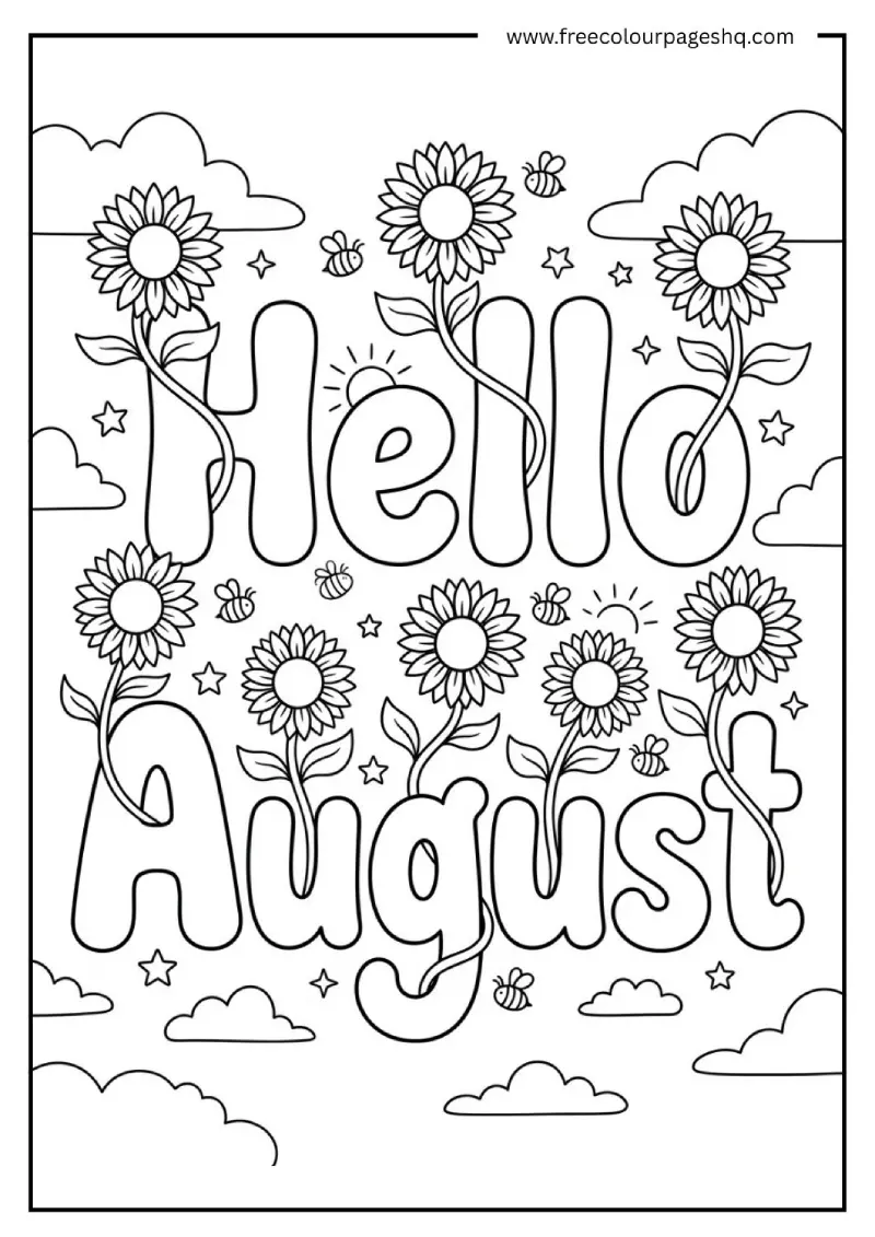 Free August coloring pages
