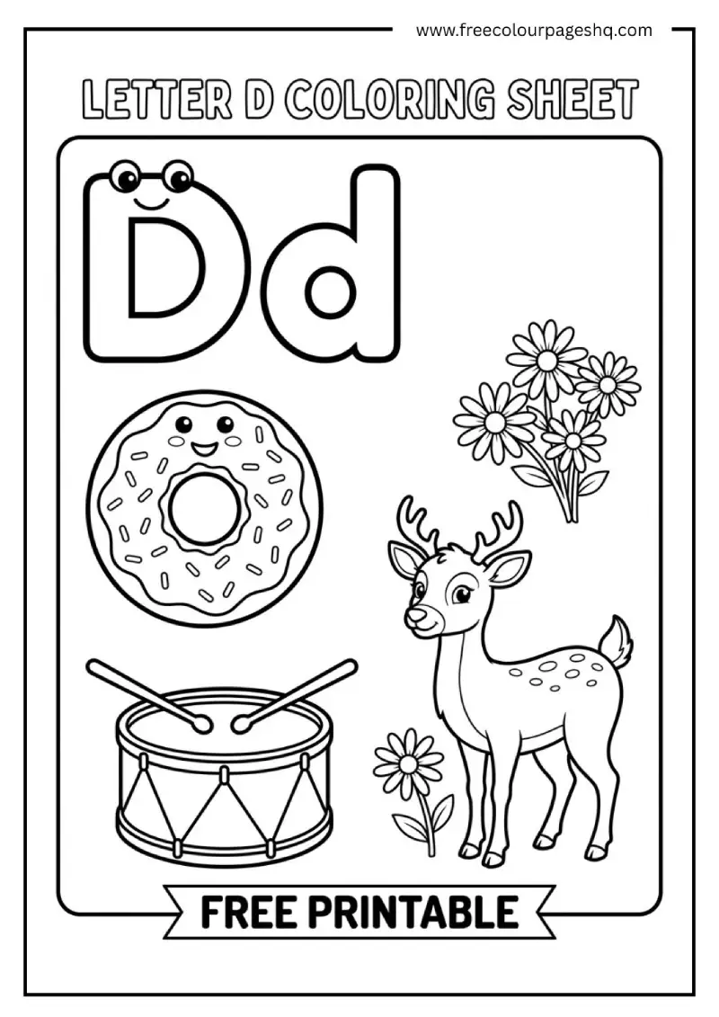 Free Printable Letter D Coloring Pages Free Printable Letter D Coloring Pages