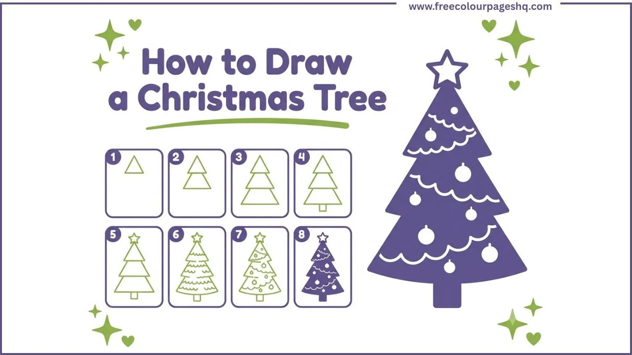 How to draw a christmas tree