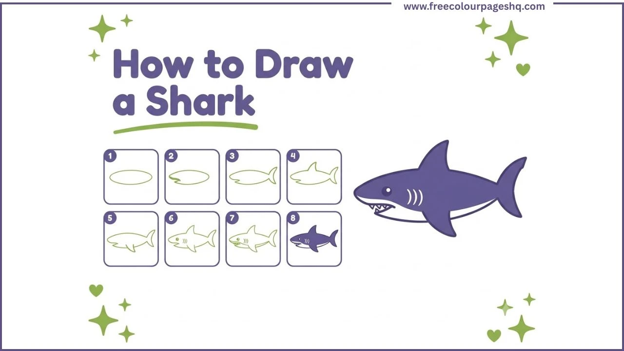 How to draw a shark