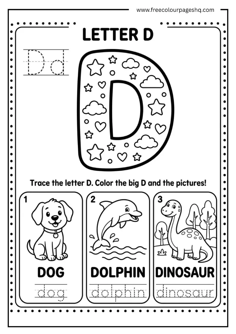 Printable Letter D Coloring Pages Printable Letter D Coloring Pages