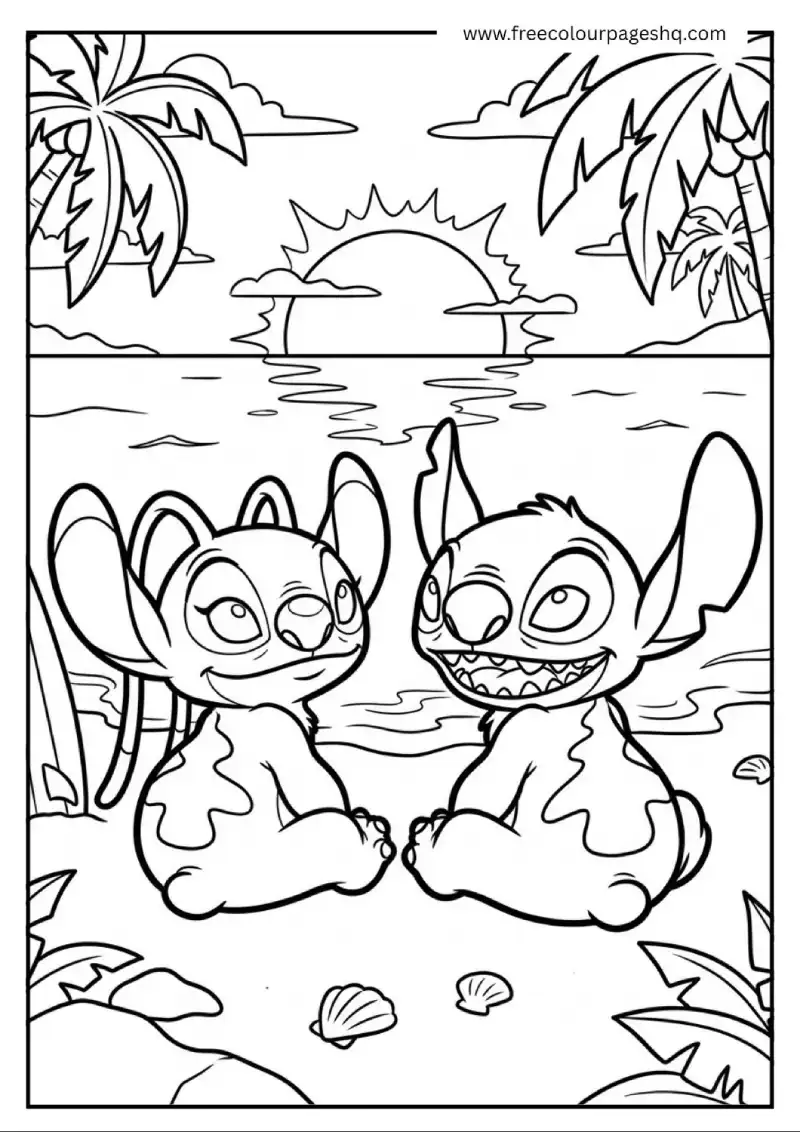 Stitch Angel Lilo Stitch Coloring Page