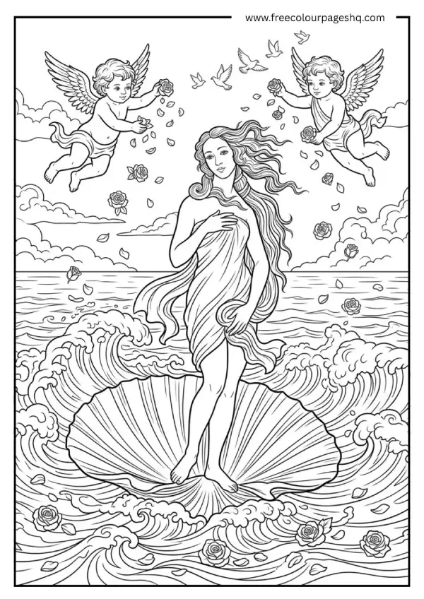 aphrodite greek mythology coloring pages goddess of love