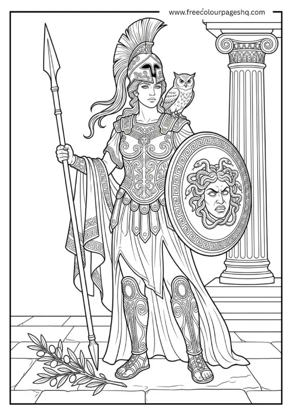 athena greek mythology coloring pages goddess of wisdom