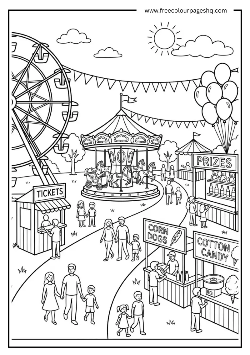 august coloring pages county fair