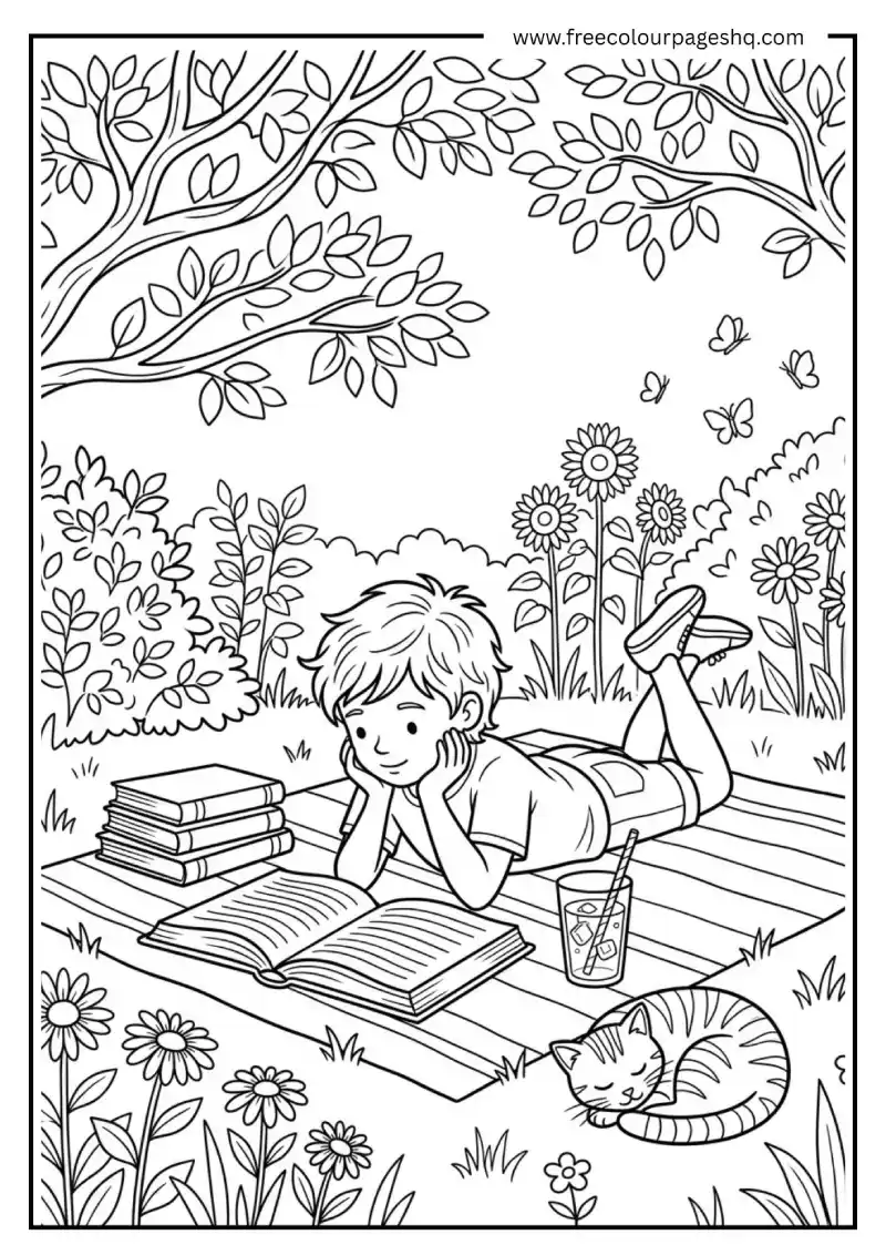 august coloring pages printable free summer reading