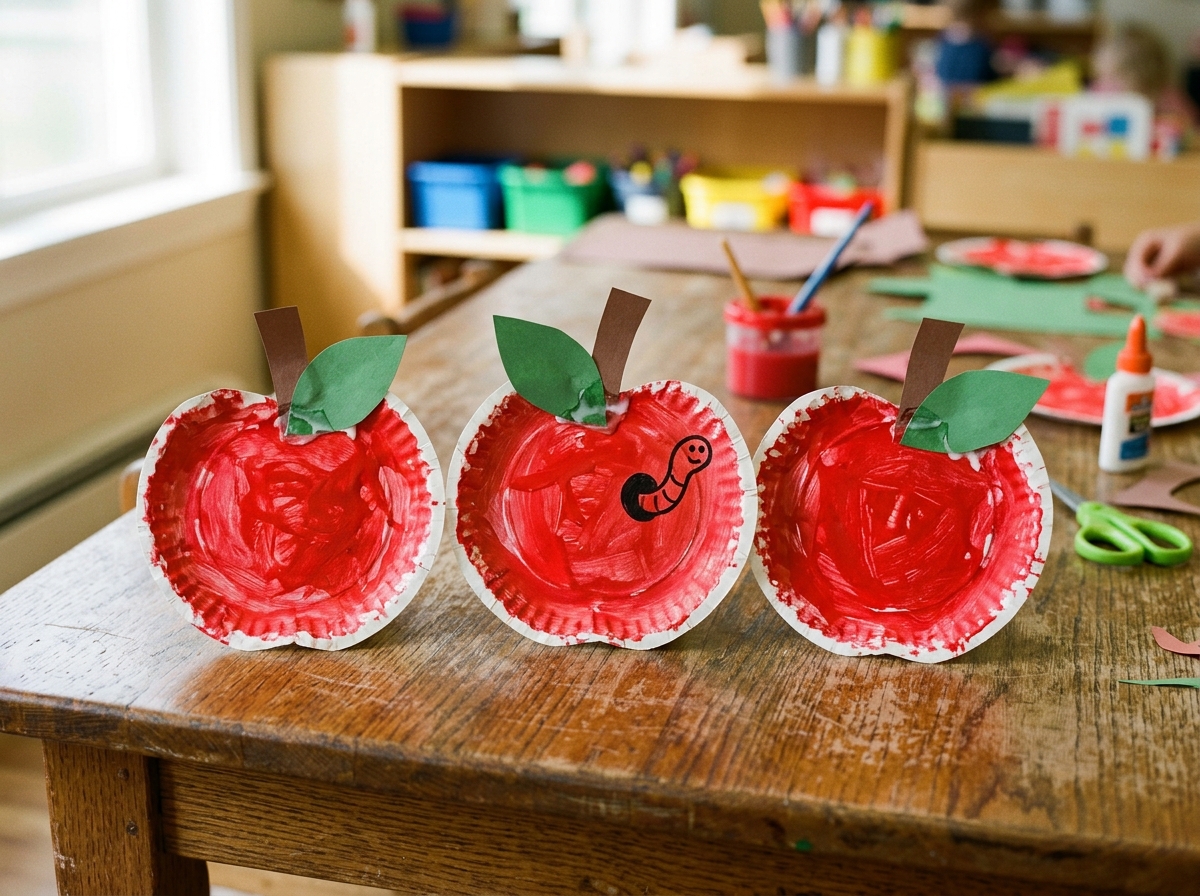 back-to-school-crafts-preschool-paper-plate-apple