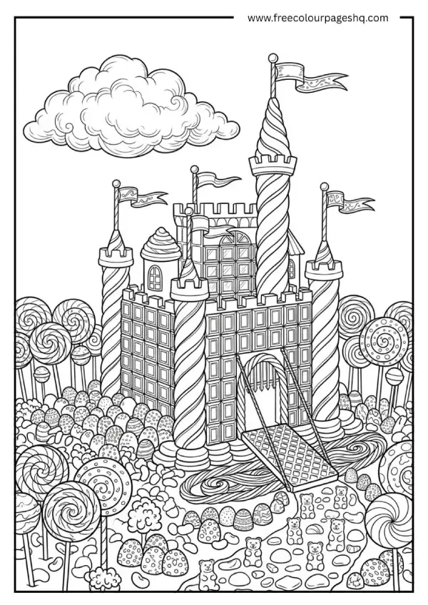 candy castle coloring pages fantasy candy castle coloring pages fantasy