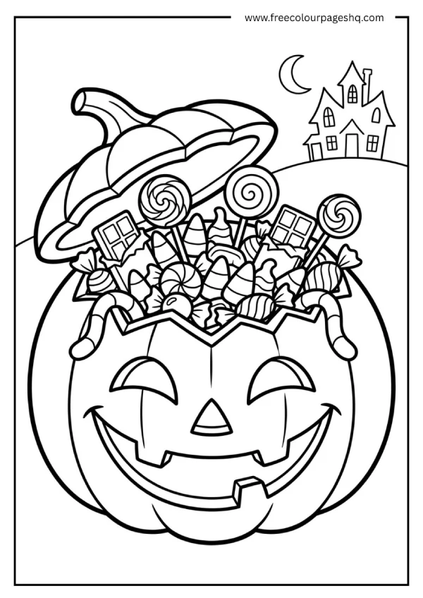 candy coloring pages halloween pumpkin full of sweets candy coloring pages halloween pumpkin full of sweets