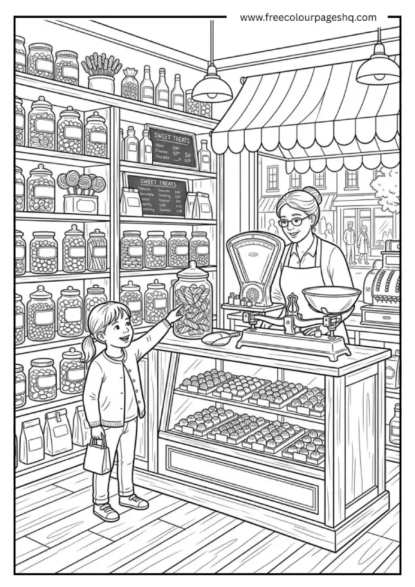 candy store coloring pages sweet shop interior candy store coloring pages sweet shop interior