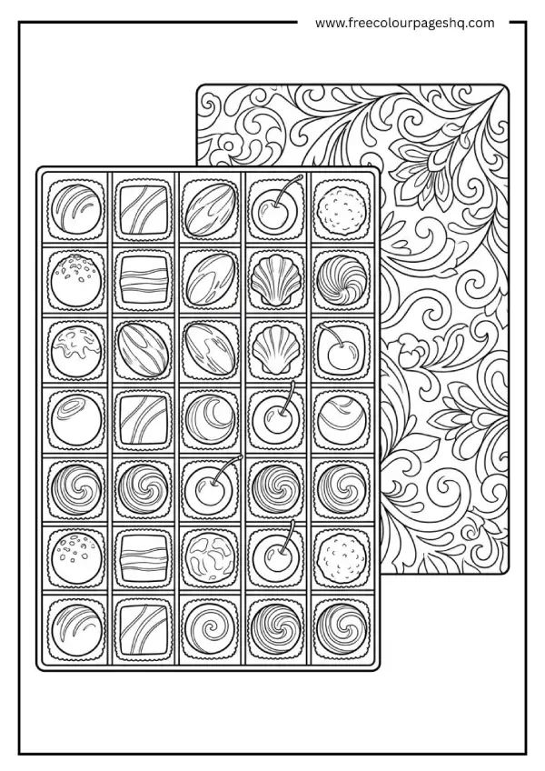 chocolate candy coloring pages assortment box chocolate candy coloring pages assortment box