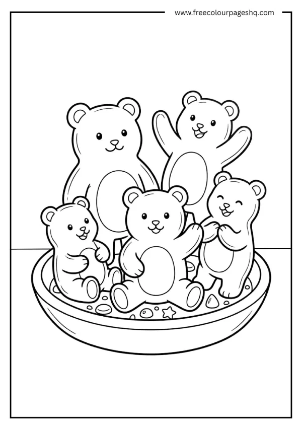 easy candy coloring pages gummy bears easy candy coloring pages gummy bears