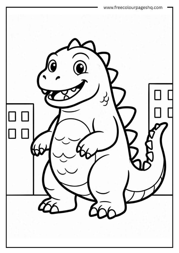 easy godzilla coloring pages kids simple