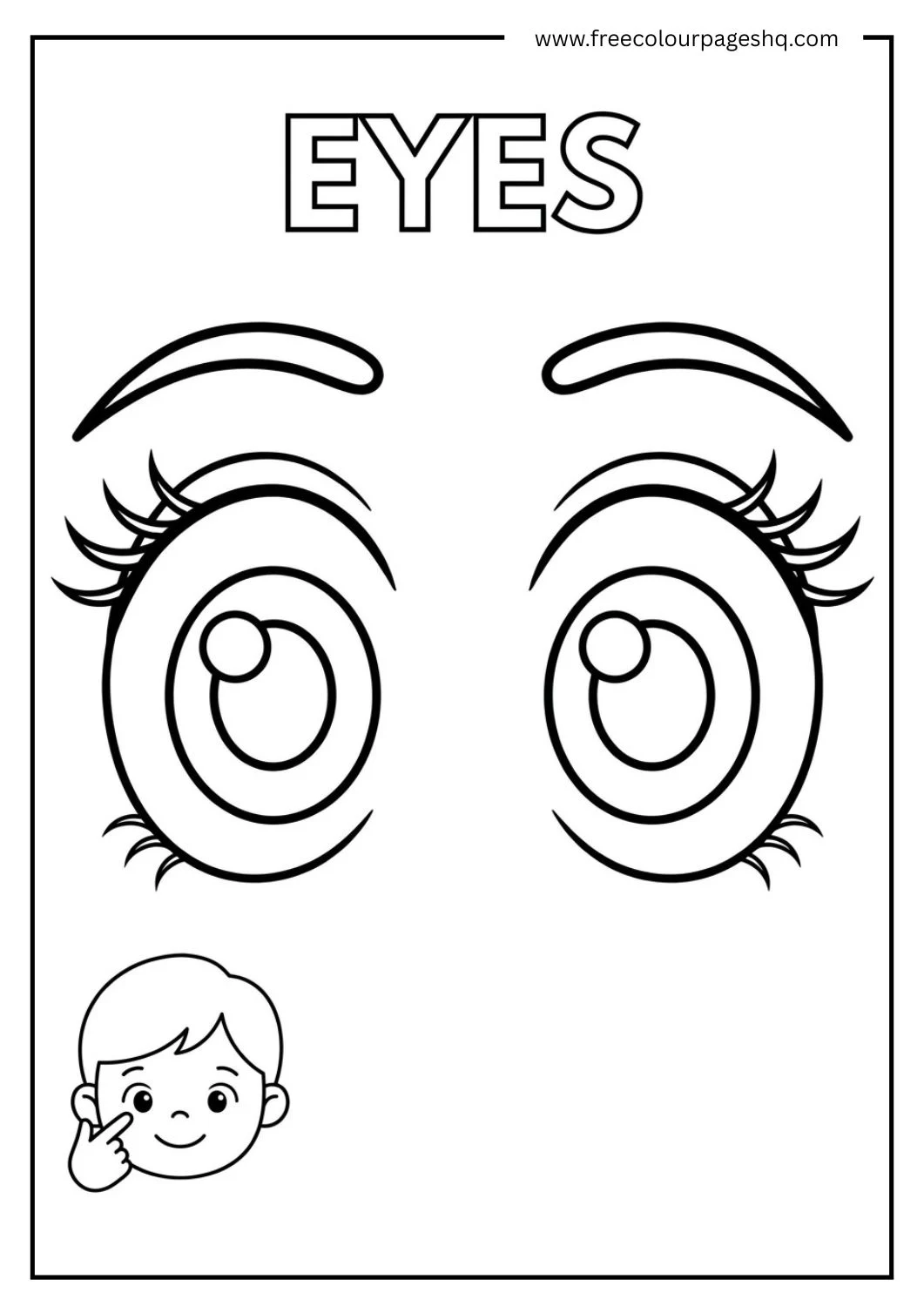 eyes coloring page body parts for preschool