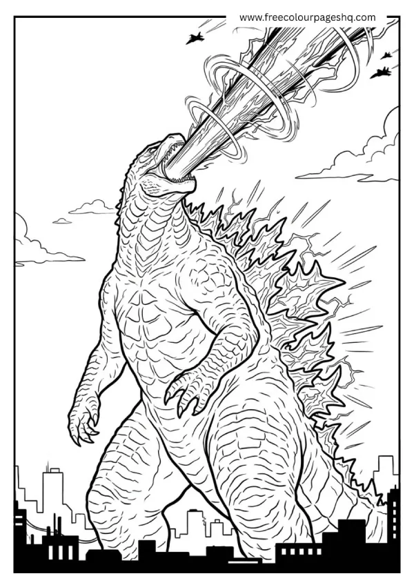 godzilla coloring pages atomic breath