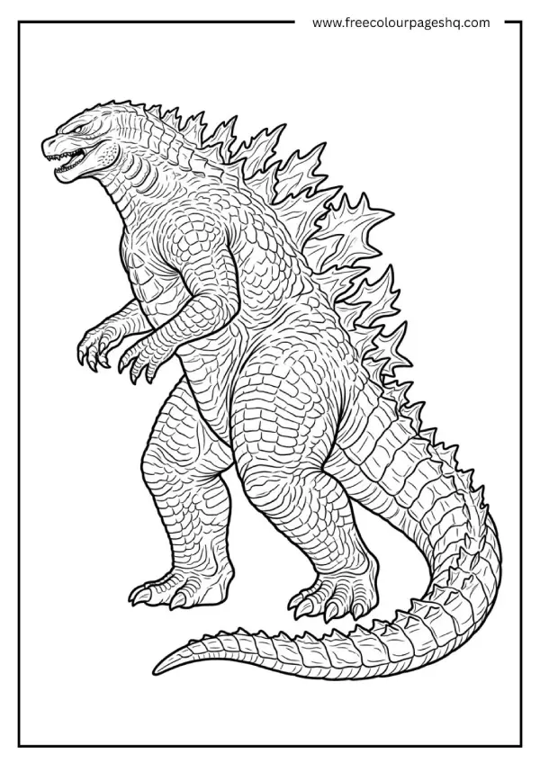godzilla coloring pages printable side profile