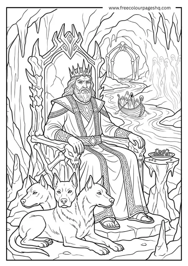 greek mythology coloring pages hades underworld