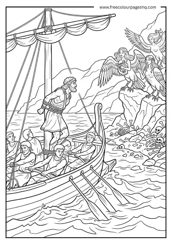 greek mythology coloring pages odysseus sirens
