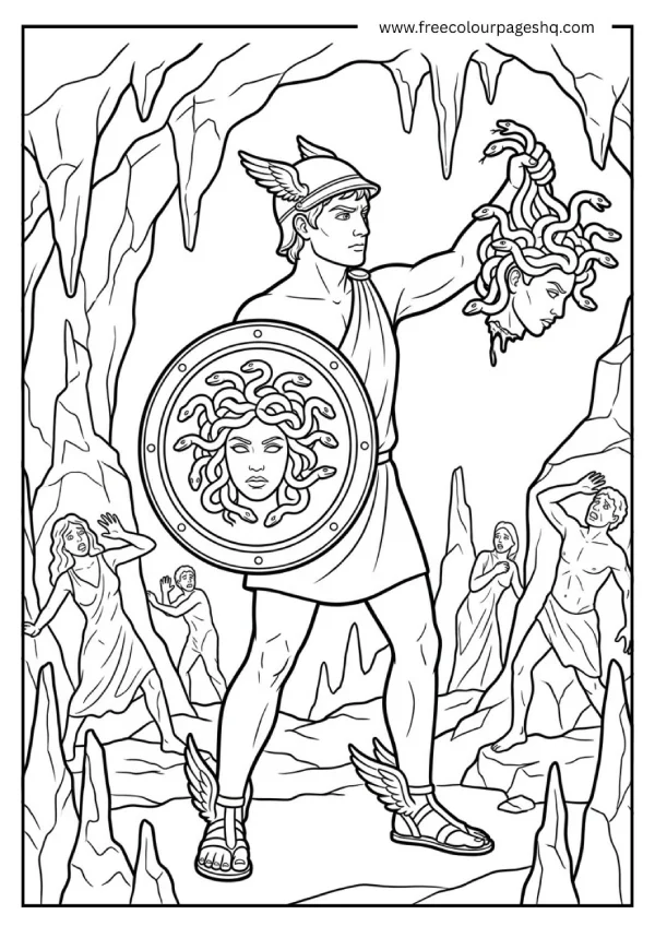 greek mythology coloring pages perseus medusa head