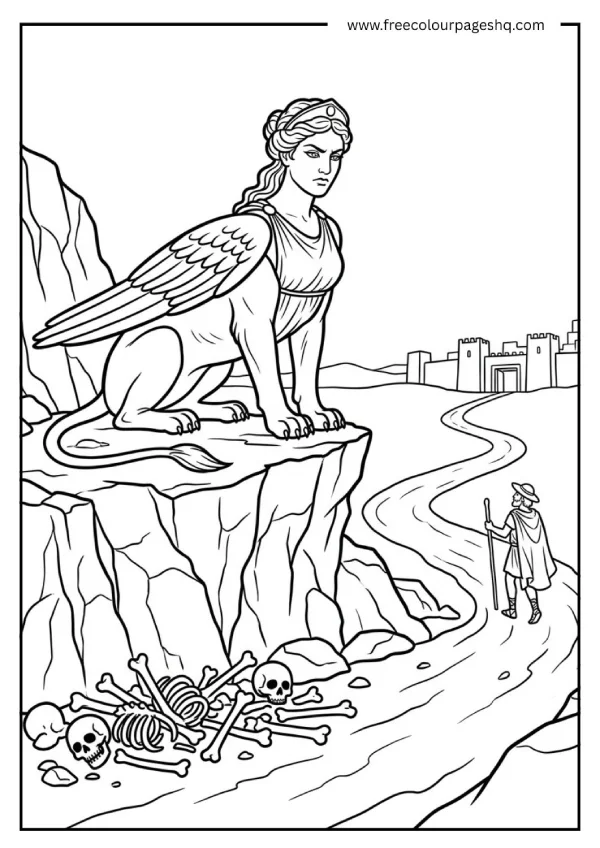 greek mythology creatures coloring pages sphinx
