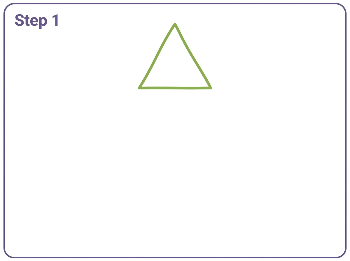 how to draw a christmas tree step 1 top triangle
