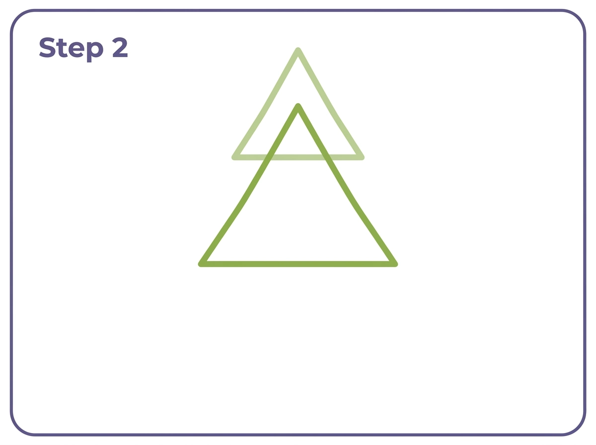 how to draw a christmas tree step 2 middle triangle
