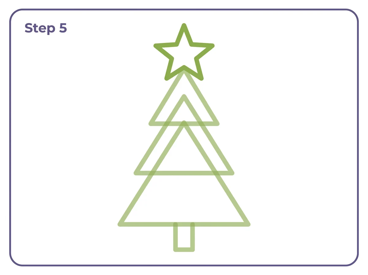 how to draw a christmas tree step 5 star