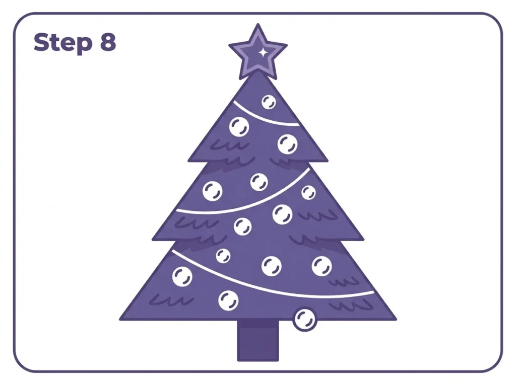how to draw a christmas tree step 8 colored final
