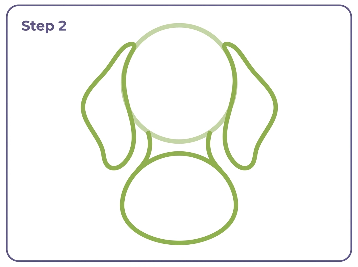 how to draw a dog step 2 body ears