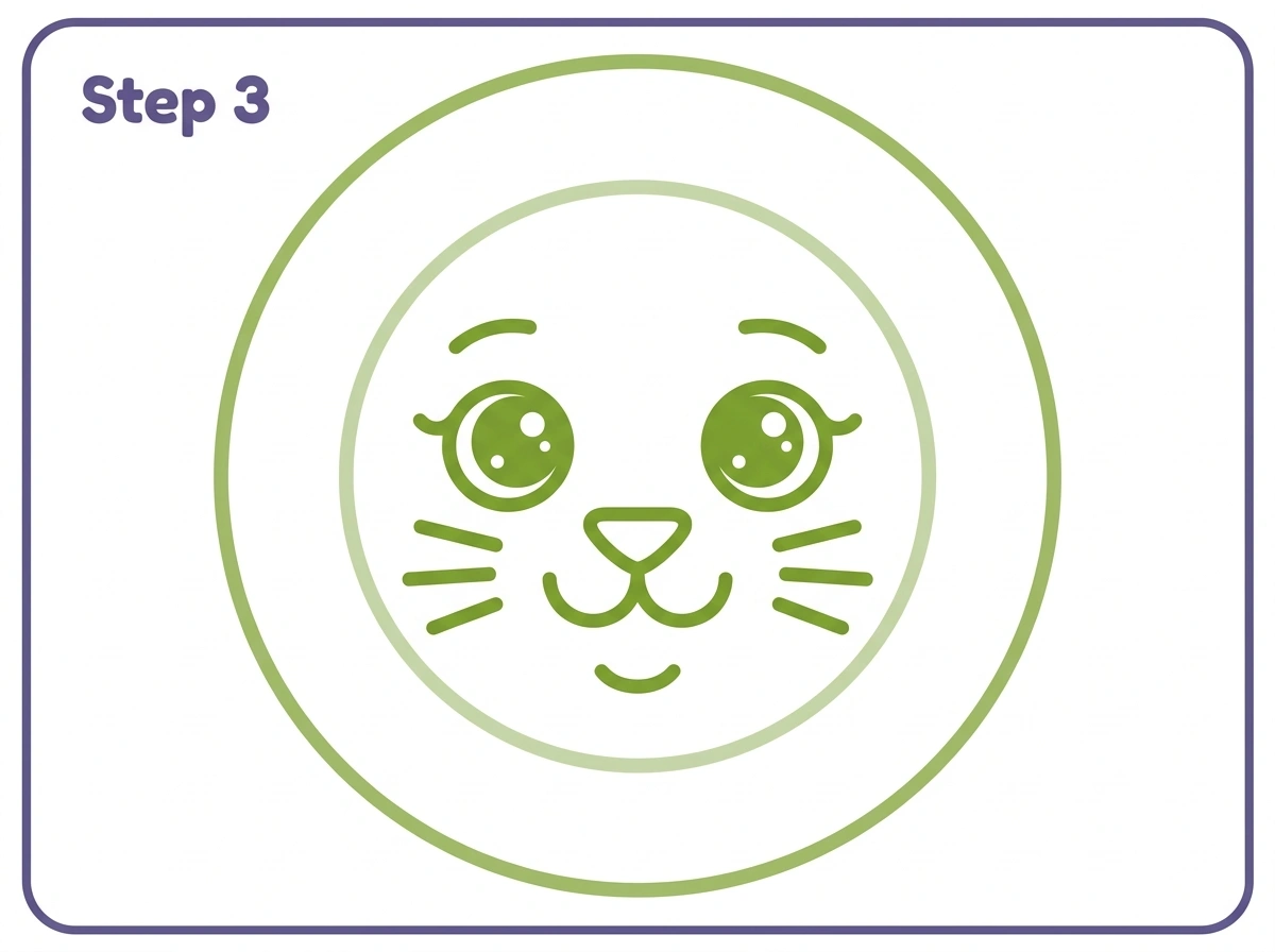 how to draw a lion step 3 face features
