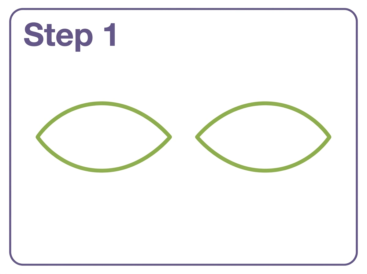 how to draw eyes step 1 almond shapes