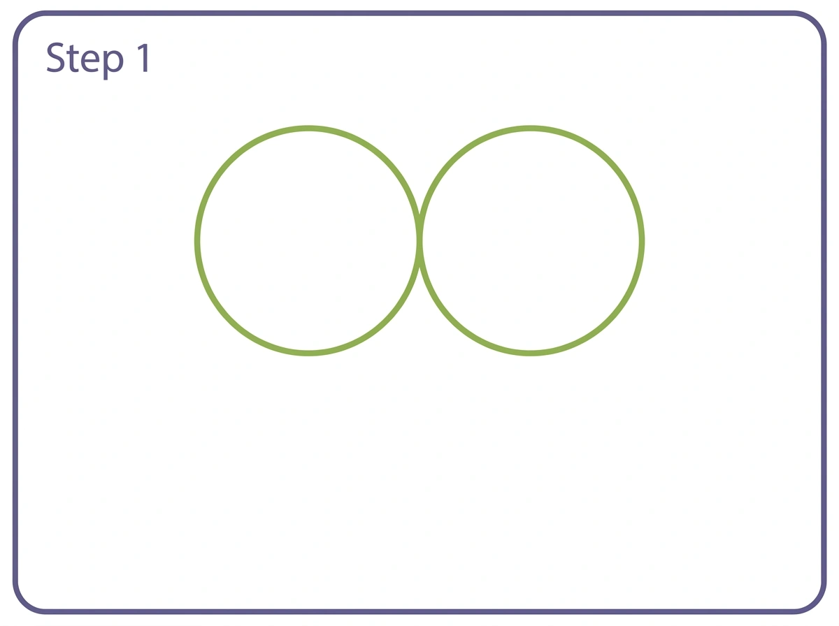 how to draw moon step 1 two circles