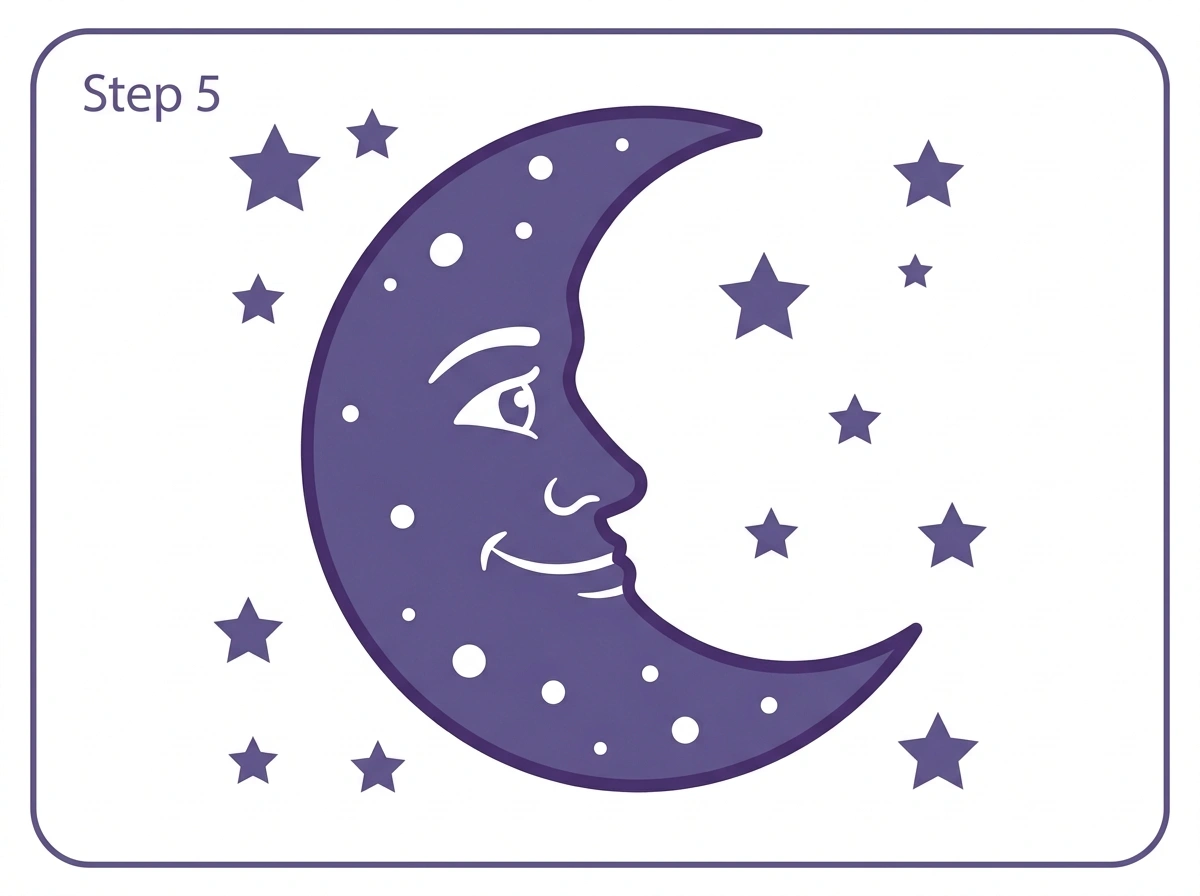 how to draw moon step 5 colored final