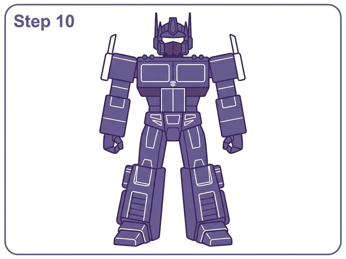 how to draw optimus prime step 10 colored final