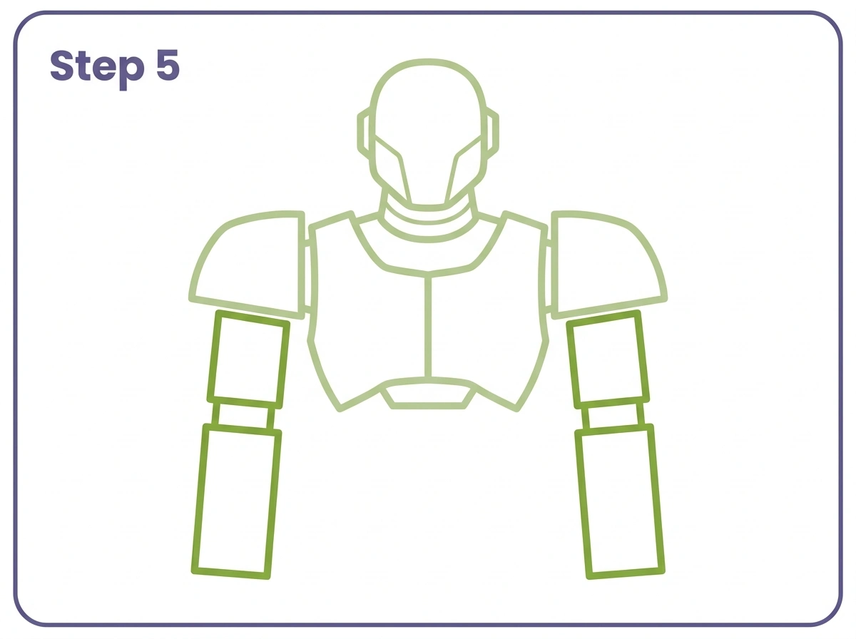 how to draw optimus prime step 5 upper arms