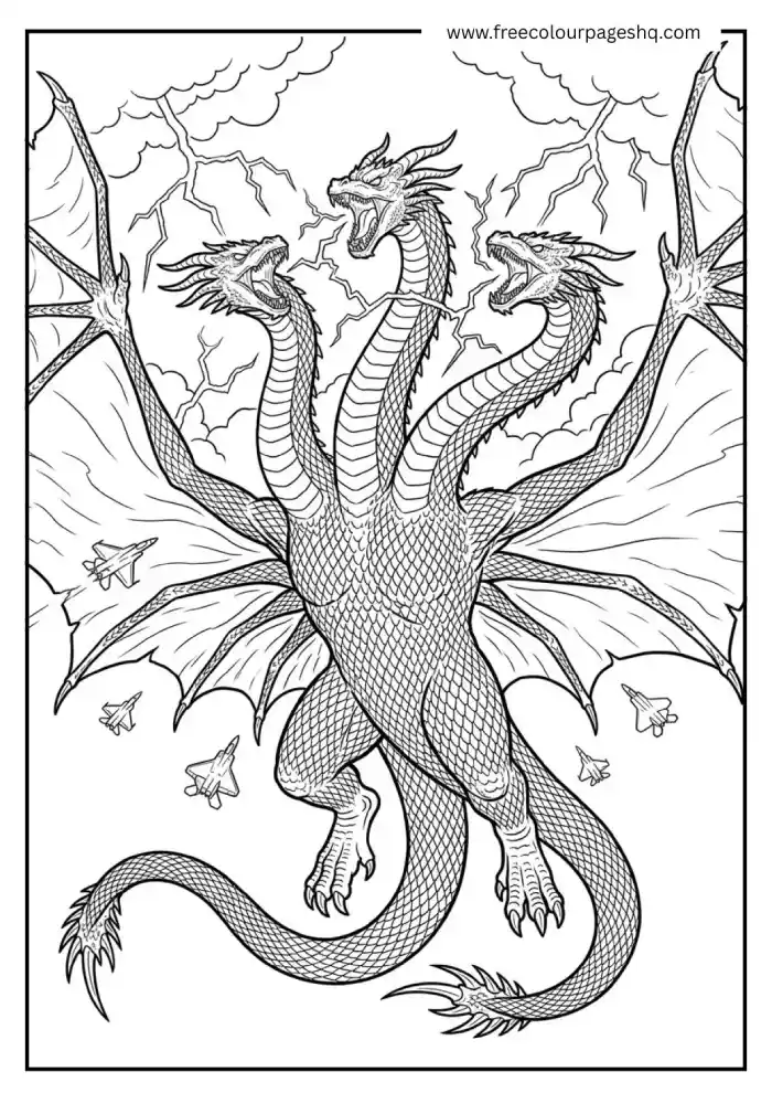 king ghidorah coloring pages godzilla