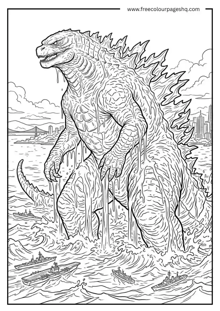 legendary godzilla coloring pages 2014