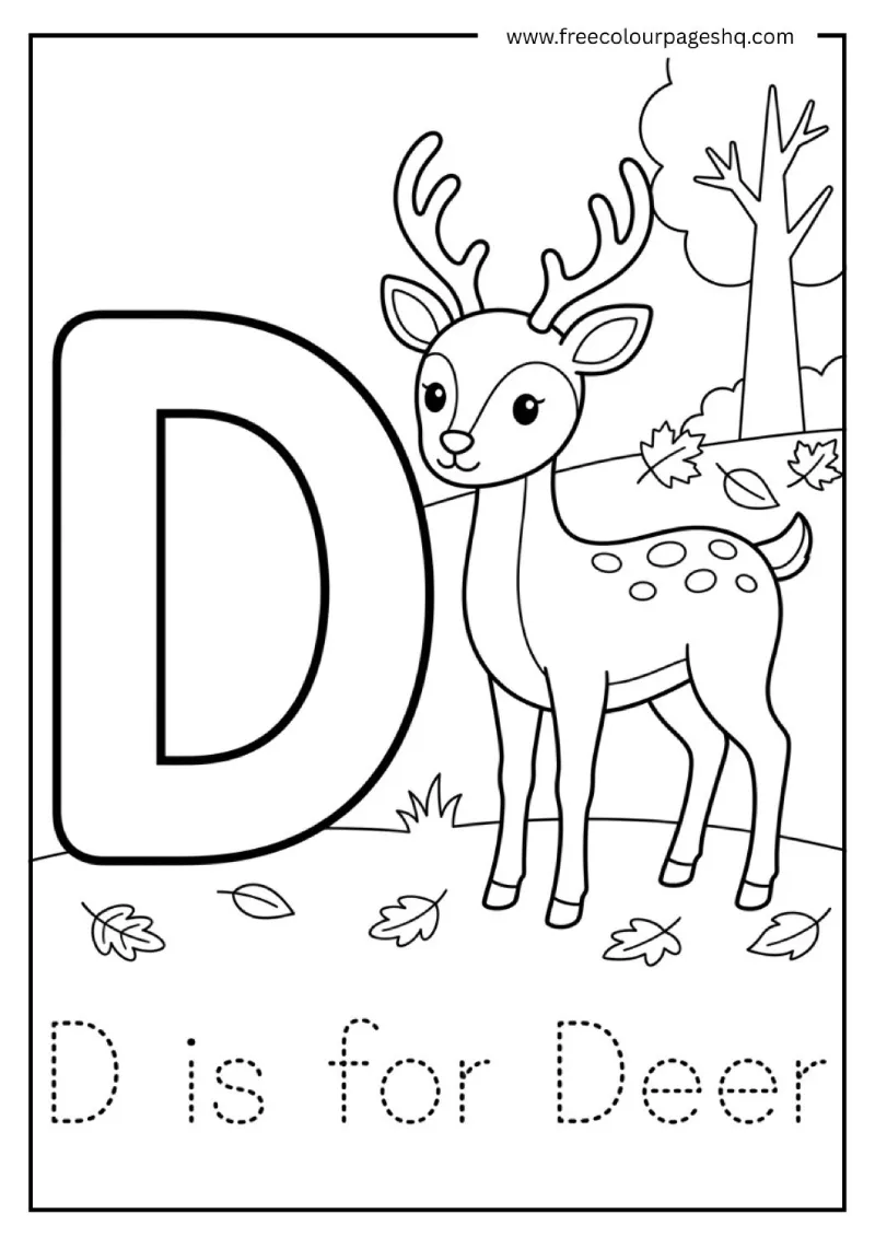 letter d coloring sheet deer letter d coloring sheet deer