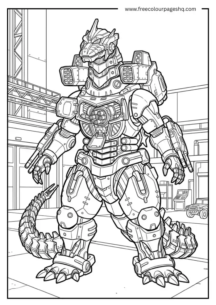 mechagodzilla coloring pages robot
