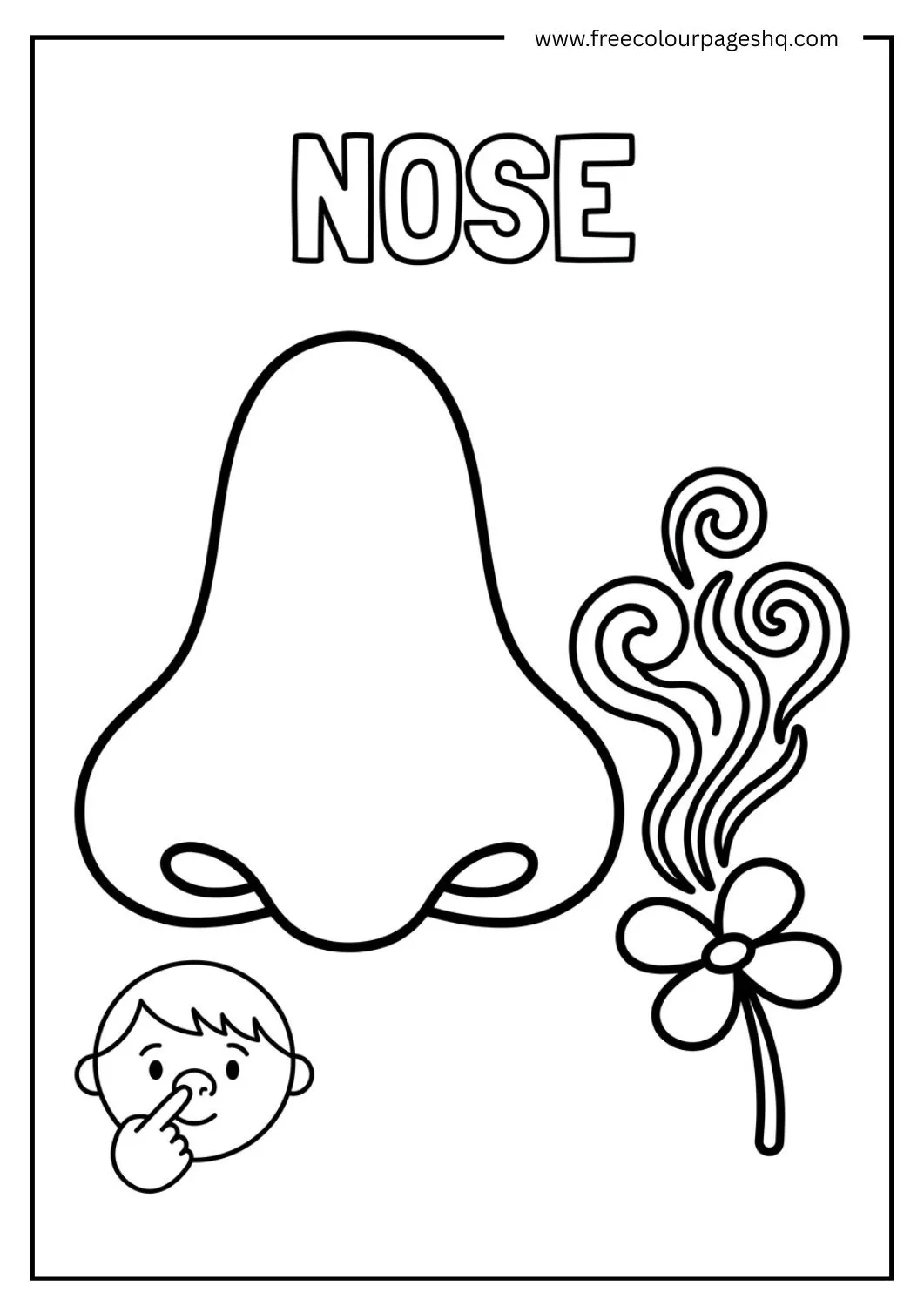 nose coloring page for preschoolers body parts