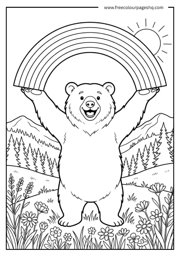 rainbow bear coloring pages