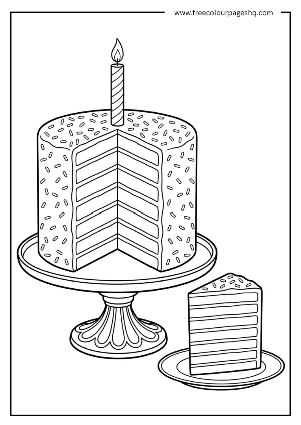 rainbow cake coloring pages