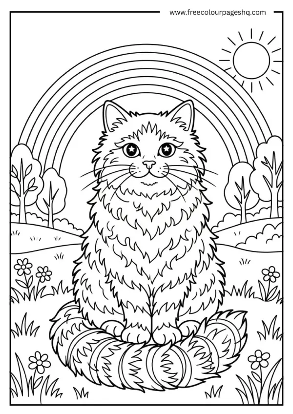 rainbow cat coloring pages