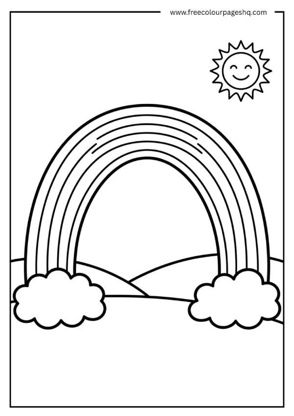 rainbow coloring page simple arch