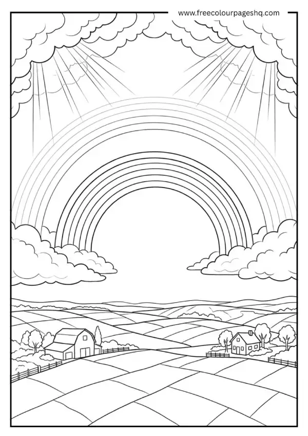 rainbow coloring pages printable double rainbow