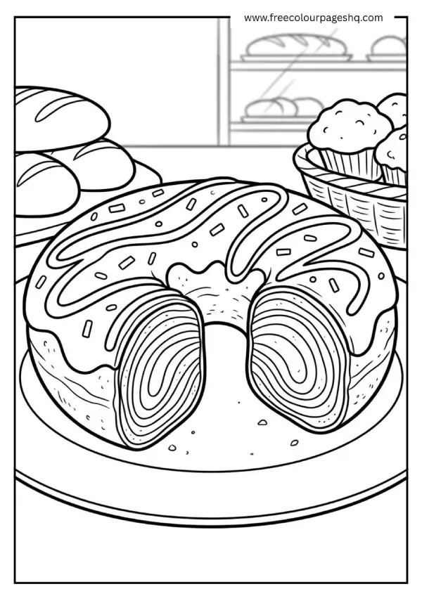 rainbow donut coloring pages