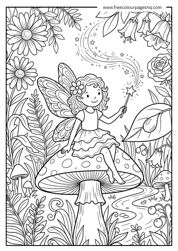 rainbow fairy coloring pages