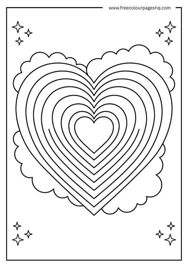 rainbow heart coloring pages