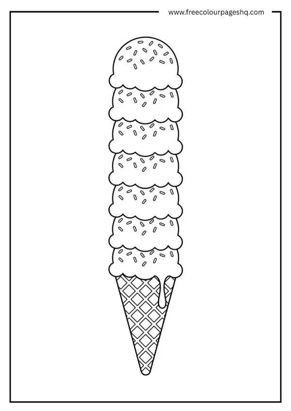 rainbow ice cream coloring pages
