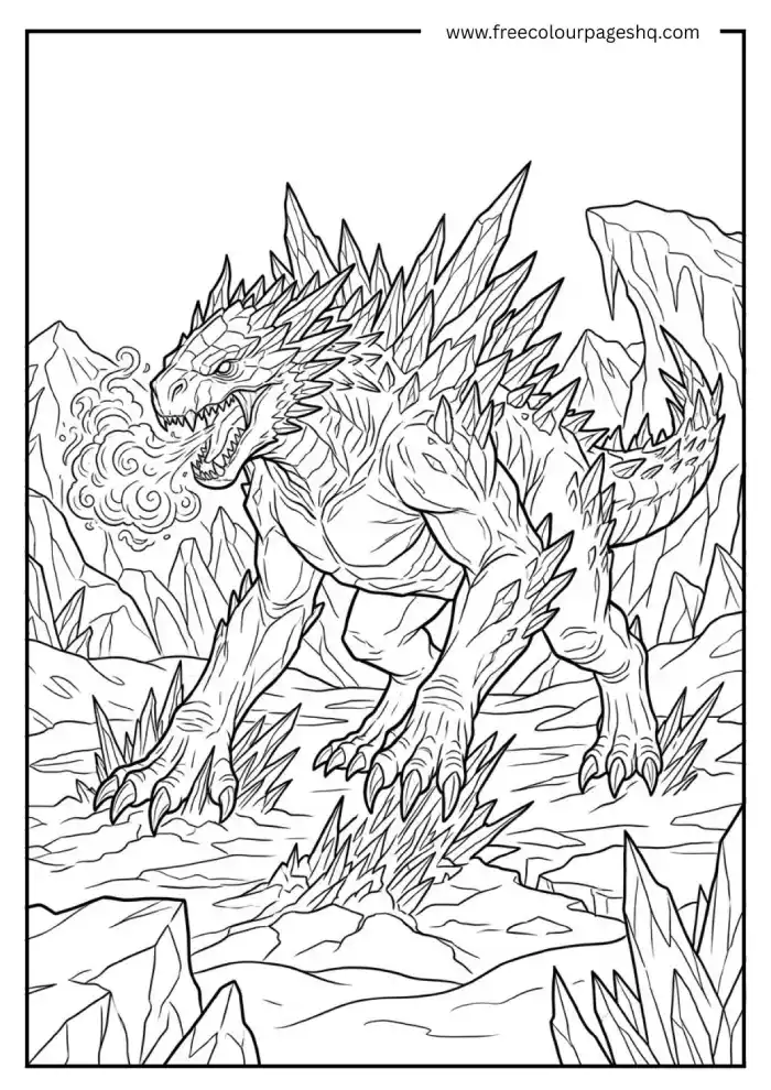 shimo godzilla coloring pages ice titan